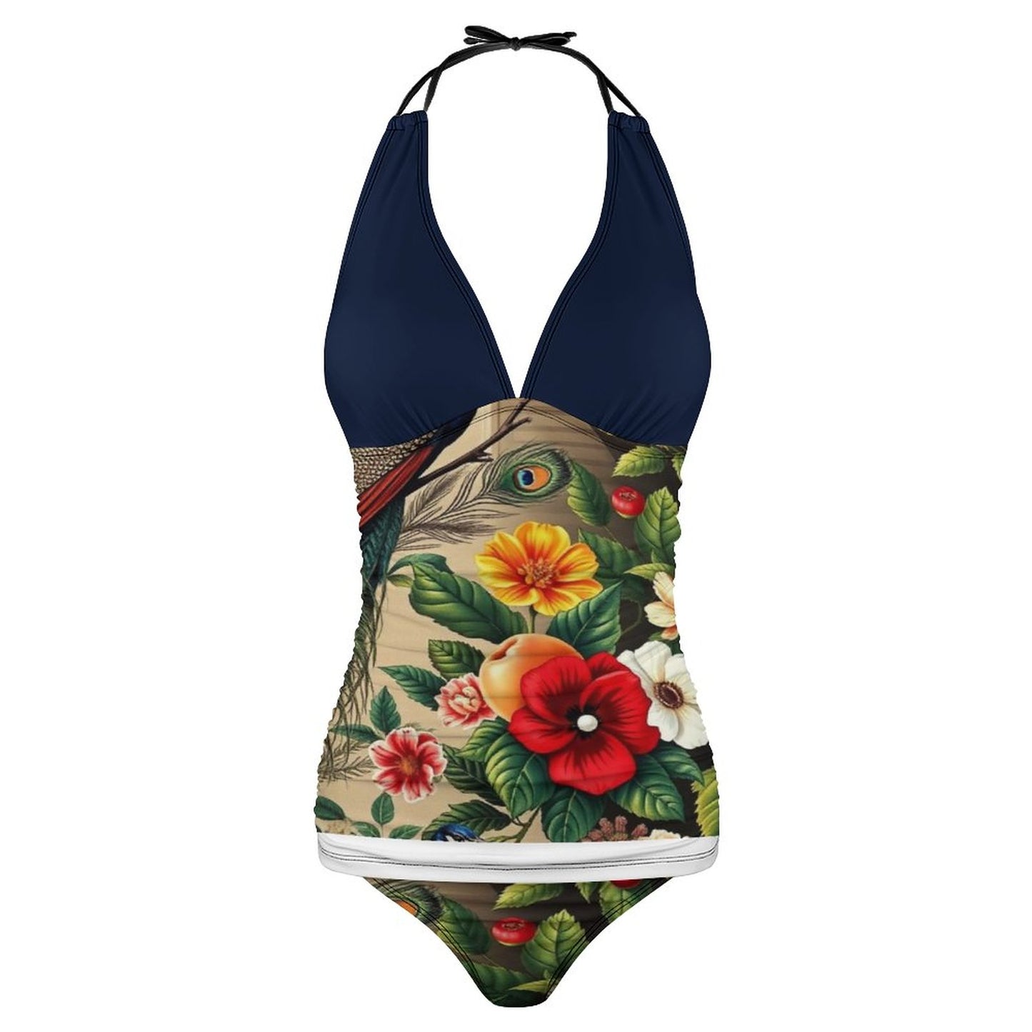 2-Piece Women's Halter Tankini 48KA01 (All-Over Printing)