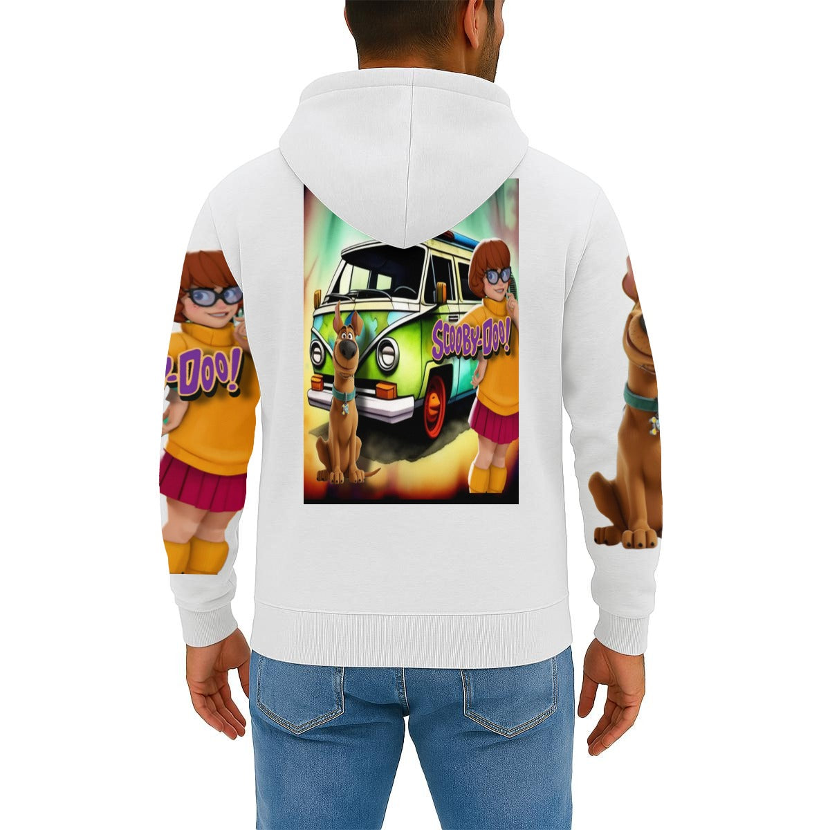 Scooby Doo and Cartoon Men's Half-Zip Pullover Sweatshirt - Polyester Lightweight Hoodie for Casual Wear