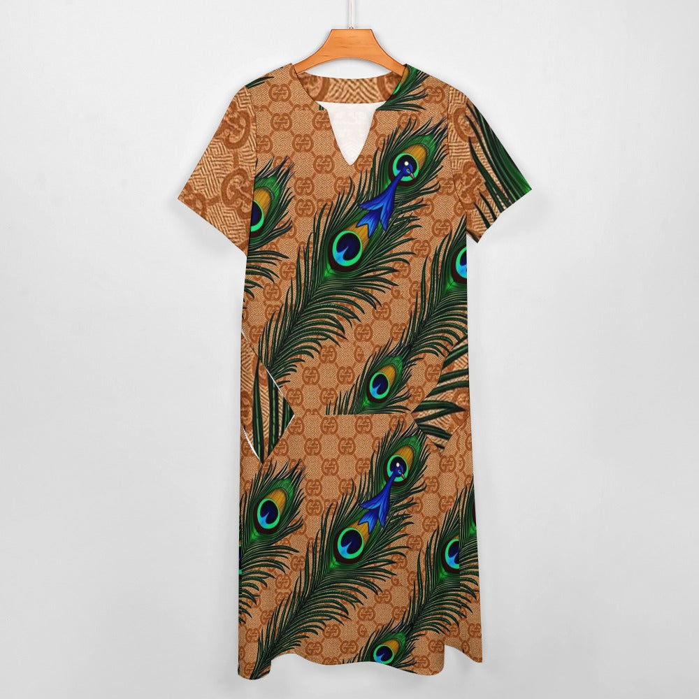 Gucci Feathers by Carti 7-point sleeve dress