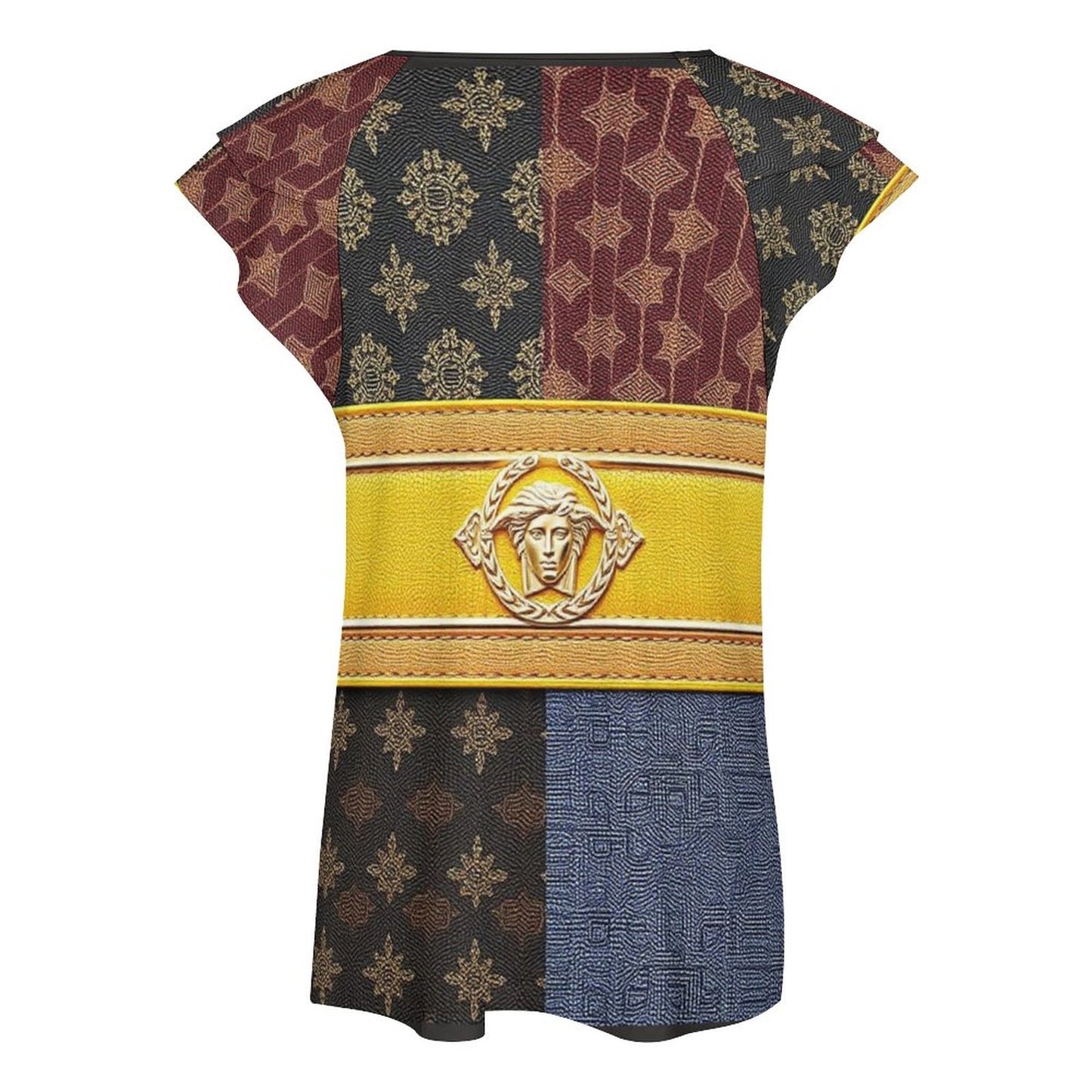 Cartier Versus Cooling Ice Silk Ruffle V-Neck T-Shirt