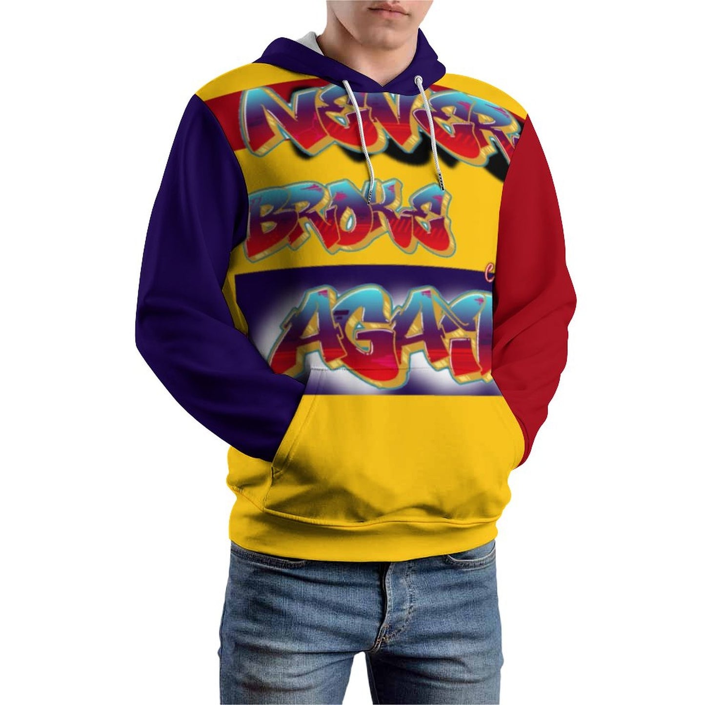 Never Broke Printed Hoodie for Men