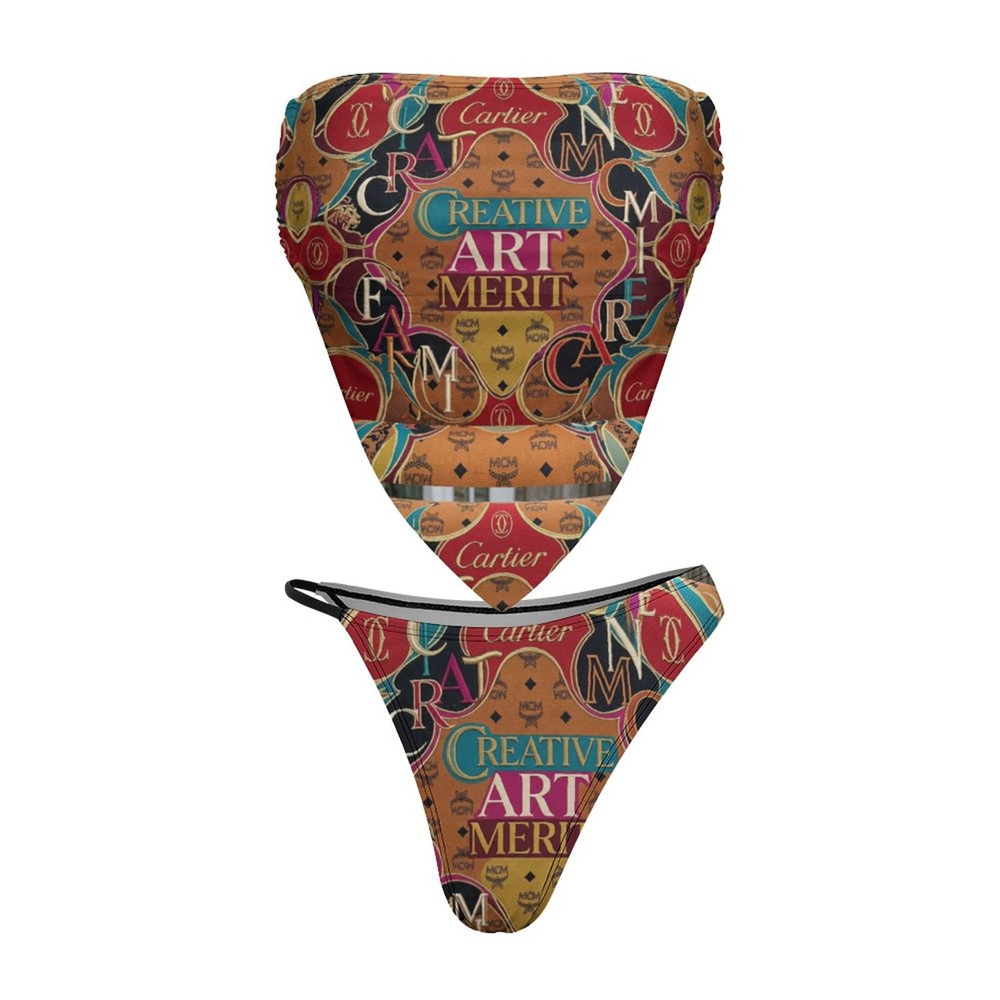 CMCM Chic Strapless Bandana Style Bikini(
