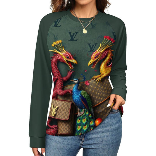 Cartii Pea Long-Sleeve Raglan T-Shirt for Women