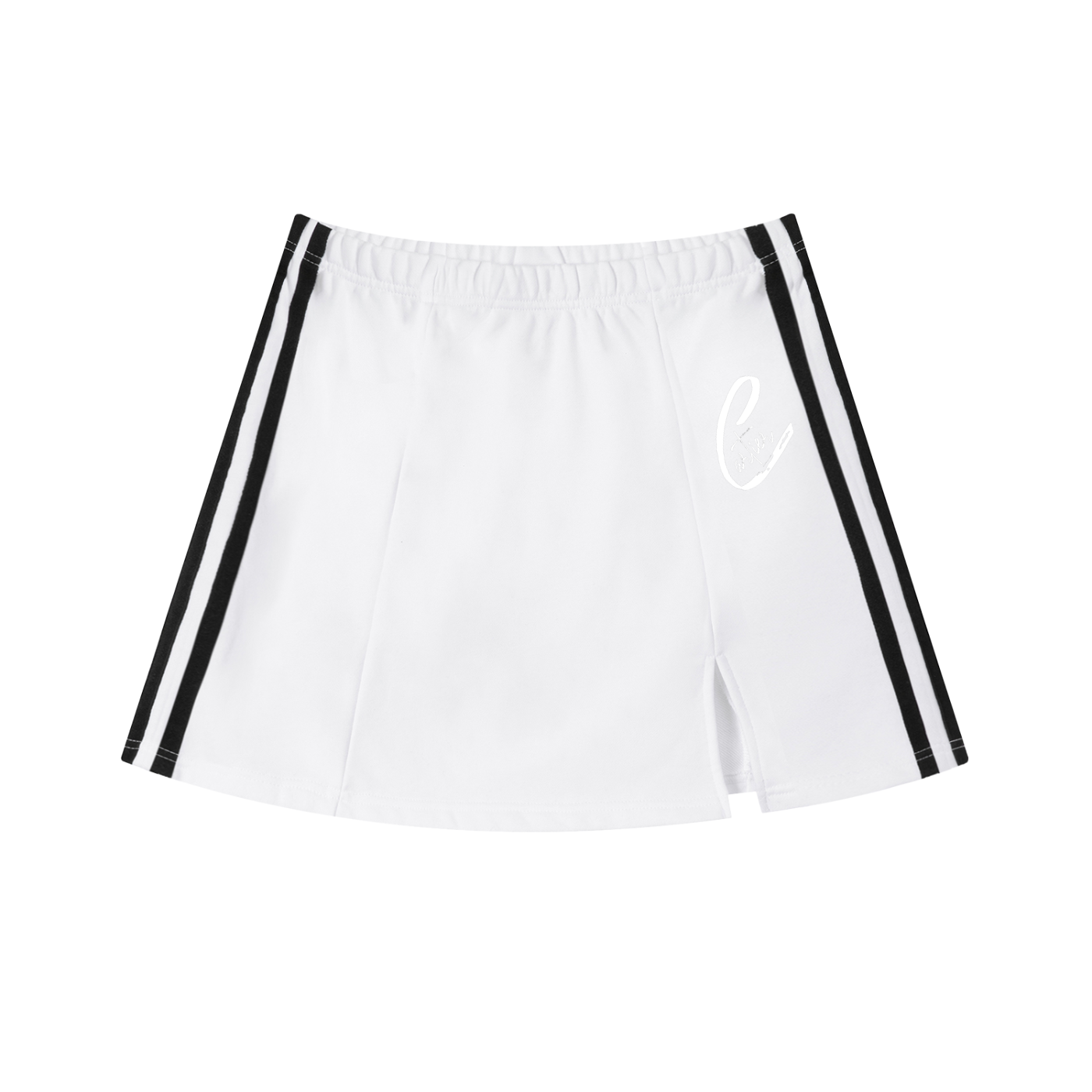 Carti Contrast Side Stripe Slit Skirt