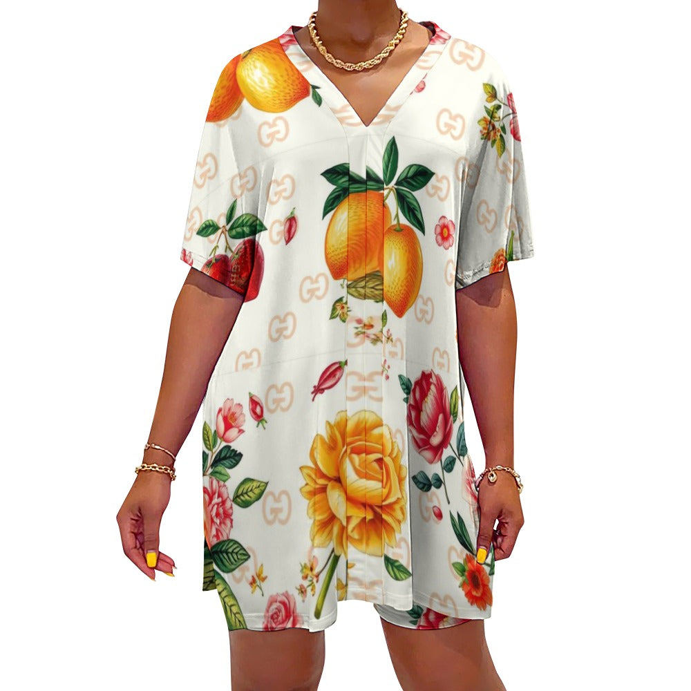 Gucci V-neck bat sleeve two piece set