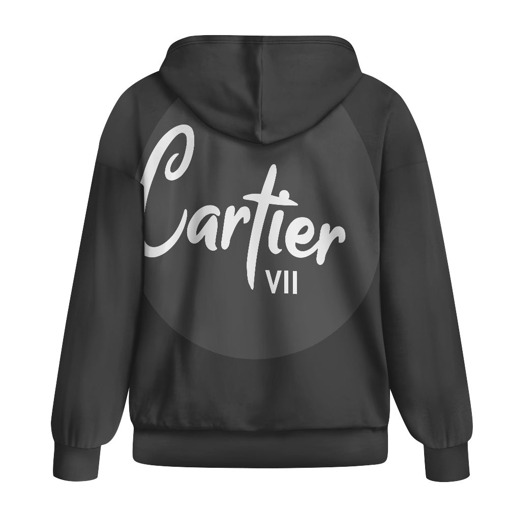 Ladies loose zipper sweatshirt